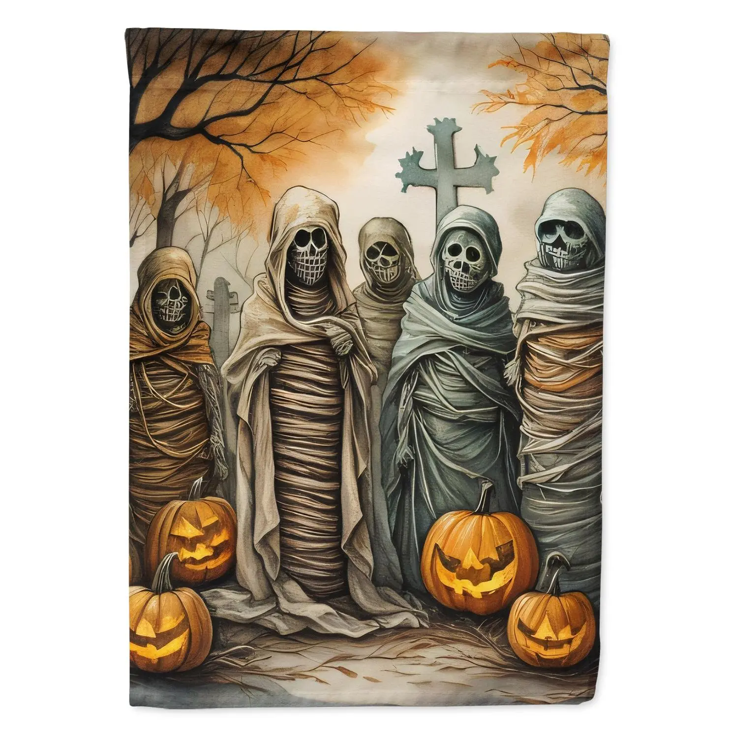 Mummies Spooky Halloween House Flag