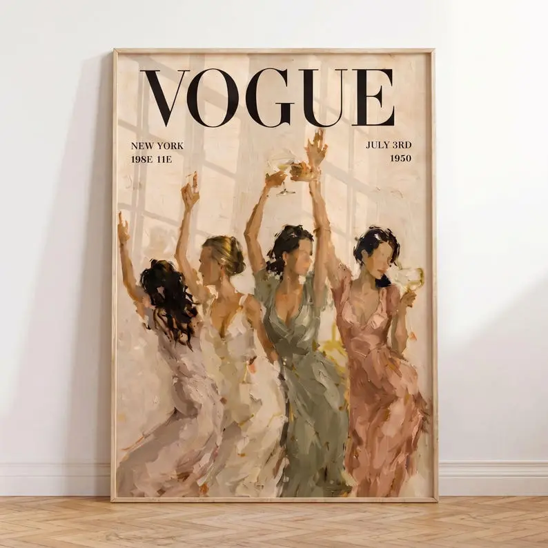 Vogue Vintage Dancers Poster, Fashion Magazine Wall Art