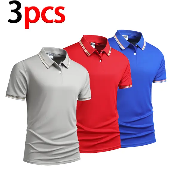 3-pack classic men’s short-sleeve polo shirts, regular fit, Polo Gift breathable and soft fabric that is comfortable, moisture-wicking and not stiflingly hot, lightweight casual tops—perfect for business occasions.Polo Gift Menswear Shortsleeve Menswear