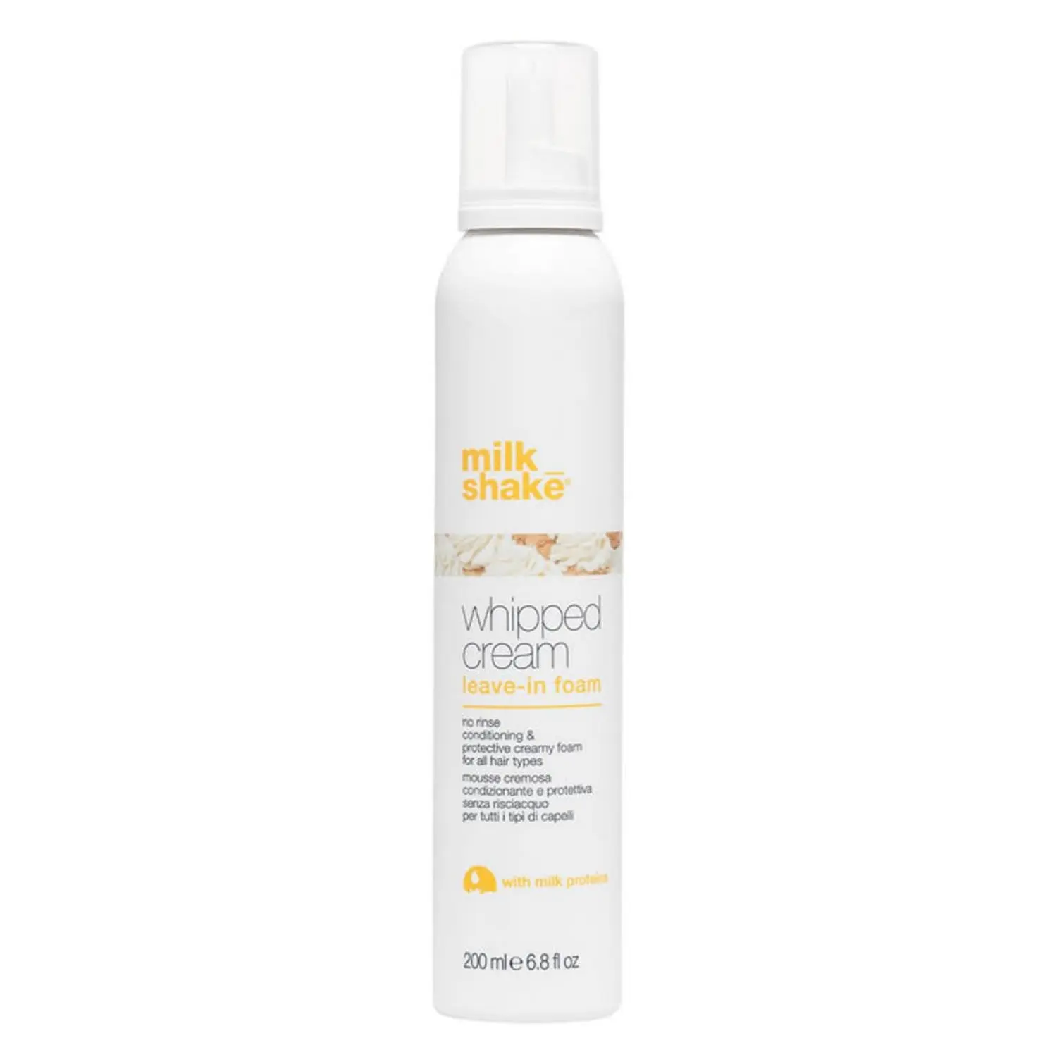 milk_shake Whipped Cream Leave-In Foam | Lightweight conditioner for all hair types | Hydrates, softens & protects color | with milk proteins,sunflower seed extract, panthenol & vitamin E, 6.8 fl oz