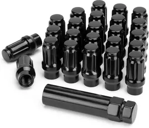 2022+ Toyota Tundra, Tacoma, 4Runner Black Spline Lug Kit, M14x1.5 ET (Set of 24 w/ Key)