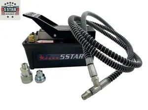 5 STAR AIR FOOT PEDAL HYDRAULIC PUMP FRAME MACHINES SHOP PRESSE HOSE COUPLER