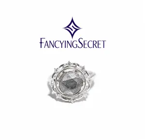 FancyingSecret Meteorite Ring – S925 Silver with Iron Meteorite & Cubic Zirconia Fashion Ring for Daily, Travel, Birthday, Anniversary,  Elegant Casual Ring
