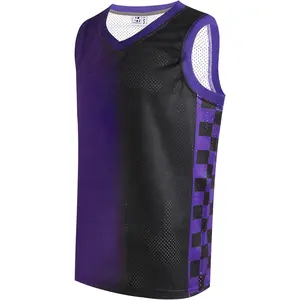 Men's Mesh Athletic Basketball Jersey V-Neck Hip Hop Sports Shirts Fans Tank Top