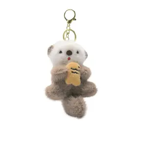 Cute Otter Fuzzy Keychain Pendant & Bag Accessories, Animal Lover Gift Idea, Perfect for Bags & Backpacks, Unique Design for Daily Use
