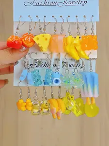 30pcs Fun Series Earring Set Cheese Bear Glow-In-The-Dark Birthday Gift Holiday Present, Cute Animal Jewelry for Women Girls