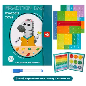 Montessori Toddler Toys Kids Math Learning Educational Wooden Magnetic Fractions Puzzle for Early Learning Fun Interactive Learning Tool