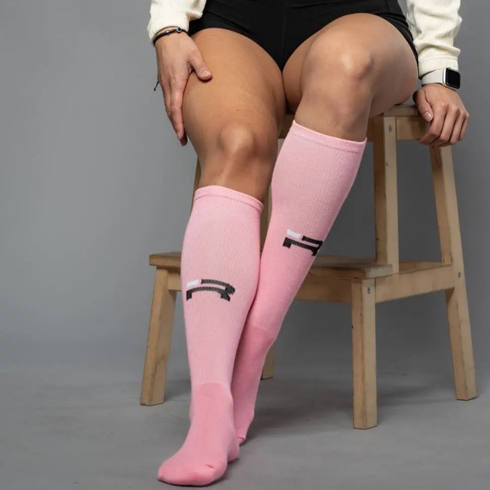 Competition Deadlift Socks - Pink, Long Sleeves, Comfortable Fit, Ideal for Competitive Events, Lightweight Design