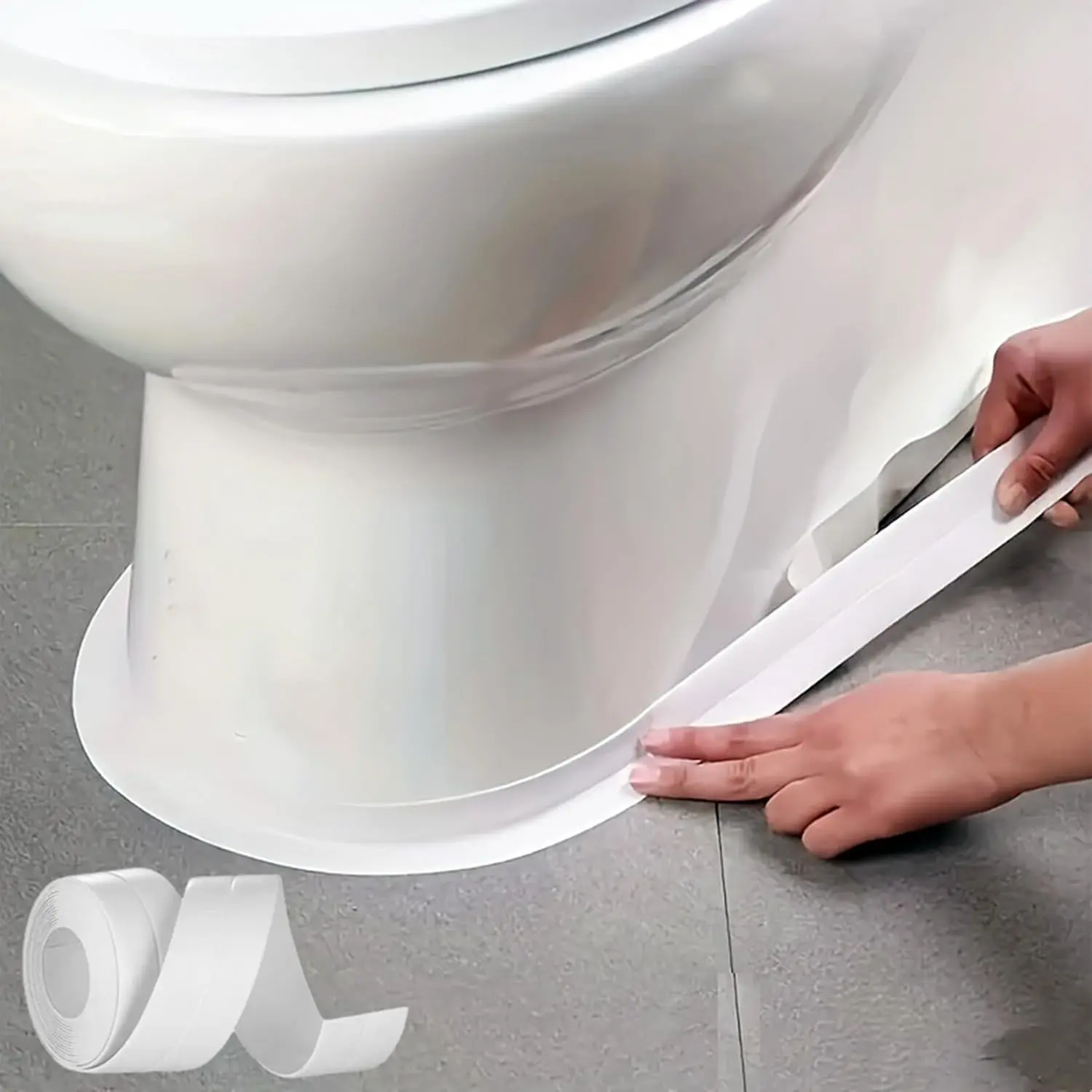 Waterproof Self-Adhesive Caulk Sealing Tape (1 Roll, 1.42" x 10.5Ft) - Mess-Free Liquid Caulk Alternative for Toilet Bases, Bathtubs, Small Gap Coverage