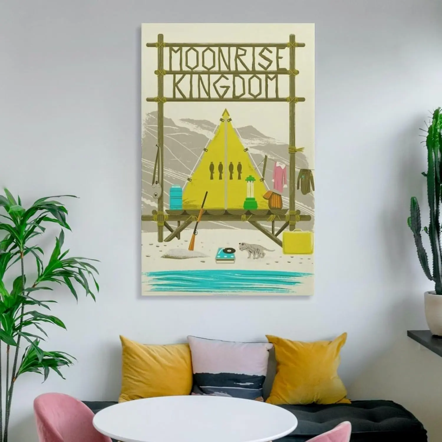Moonrise Kingdom Movie Artwork Poster, High-Detail Handmade Inkjet Printing, Oil Painting Style Living Room Home Decor Print