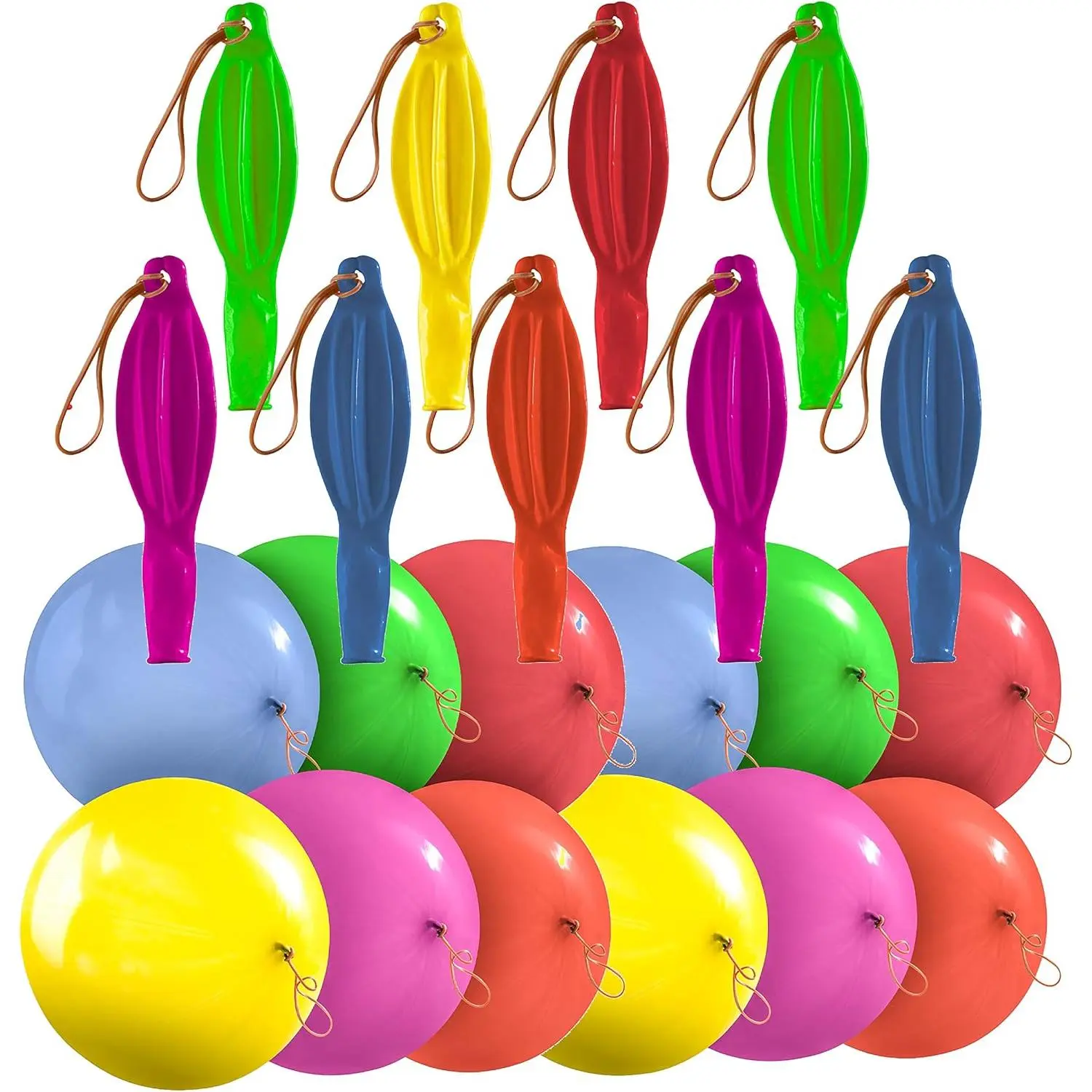 36 Punch Balloons (6 Assorted Colors) - 18-Inch Strong Punching Ball Balloons for Indoor & Outdoor Fun, Themed Events, Birthday Parties, Party Favor for Kids 4-8, Kid Gifts, Kids Party Balloon