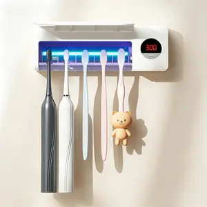 Automatic Electric Toothbrush Holder, Timer Function, 2000mAh Rechargeable Cordless Wall-Mounted Bathroom, No Glue Needed, Reusable