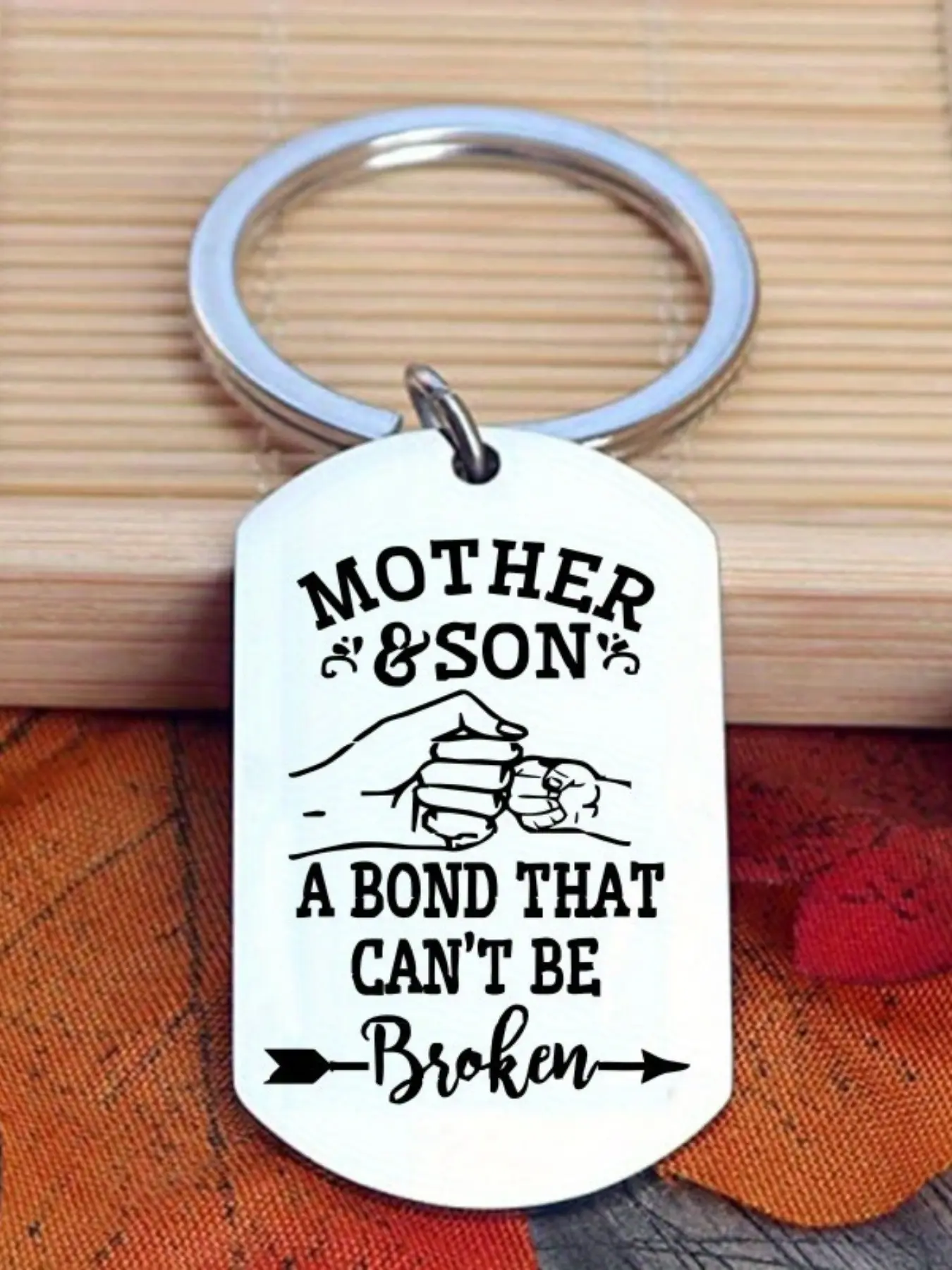 "Mother & Son - A Bond That Can't Be Broken" Personalized Letter Keychain: A Perfect Birthday, Christmas, or Mother's Day Gift for Mom - Stainless Steel Keyring Accessory Key Accessories Custom Keychain Metal Keychains