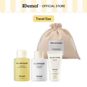 [De:maf Official] Cleansing Gift Kit | 76% Olive Oil Nourishment | Soothing Hydration | Refreshing Cleanser | Facial Wash | Travel kit