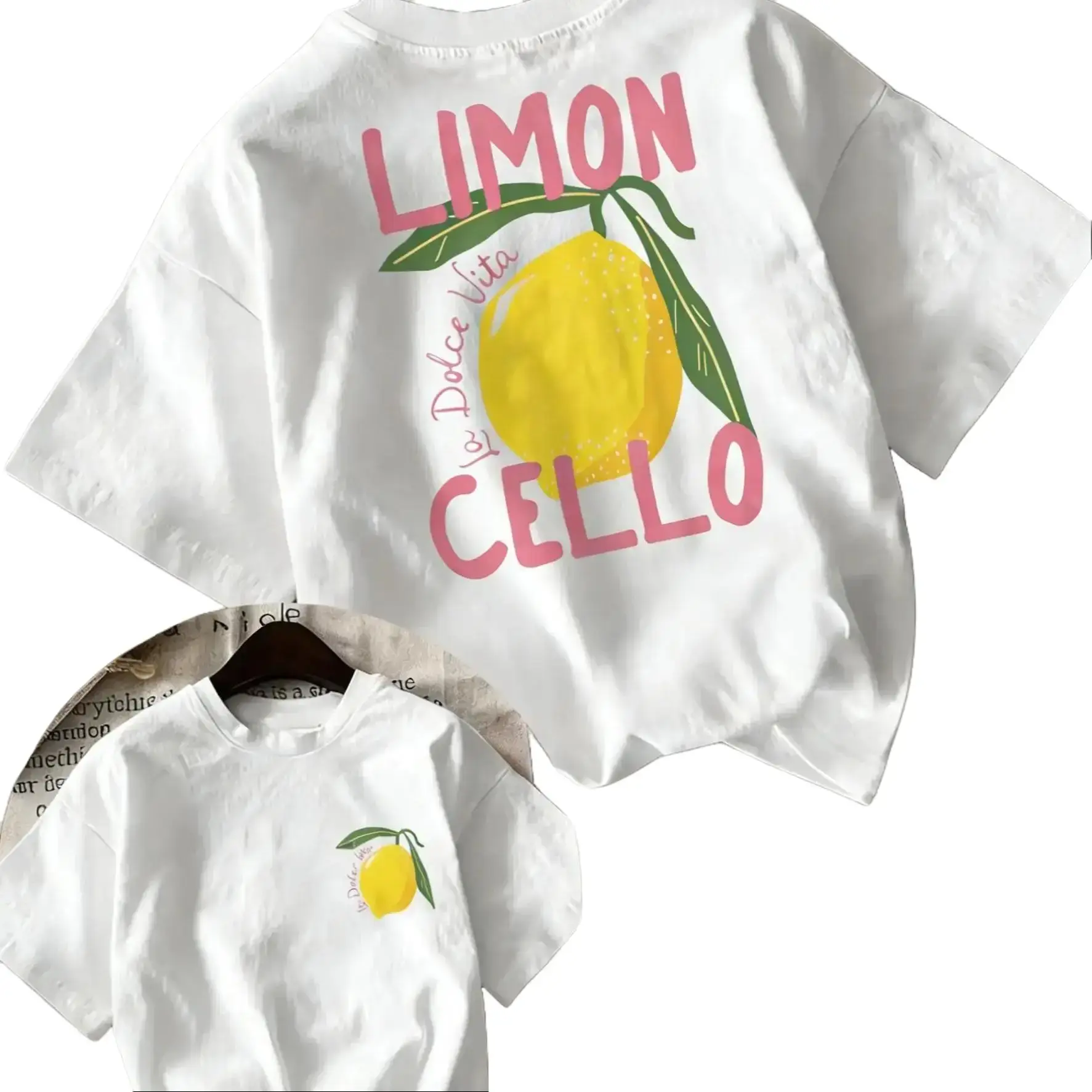 Limoncello Lemon Graphic T-Shirt, Women's Summer Fruit Tee, Italian Vacation Aesthetic Shirt, Cute Casual White Top
