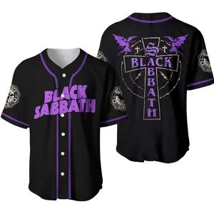 Black Sabbath Baseball Jersey Shirt – Men’s Rock Band Merchandise, Button-Down Baseball Tee, Comfortable Game Day or Concert Outfit, Perfect Gift for Music Fans & Metal Lovers