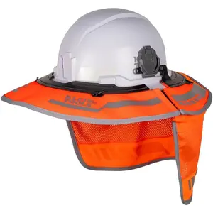 03010 Full Brim Sombrero Outdoor Sun Hat for Men with Neck Flap, Hard Hat Accessory, 50-Plus UPF Protection, 1200d Hi-Visibility Fabric, Universal Clips
