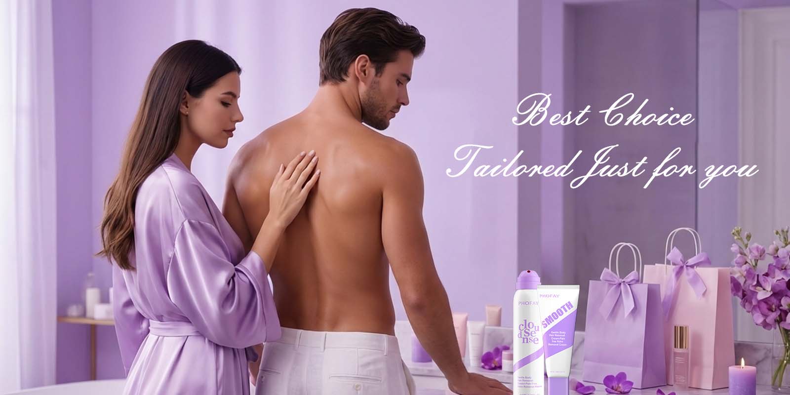 PHOFAY Pain-Free Bikini Hair Removal Cream for Sensitive Skin - Hypoallergenic, Fast-Acting Depilatory with Citrus Scent, Aloe, Hyaluronic Acid, Body Care Benefits, Portable Size for Multiple Areas, Suitable for Men & Women