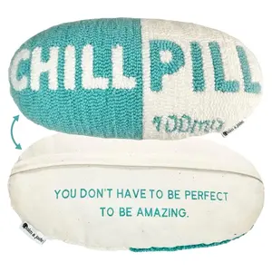 Chill Pill Pillow | Room Decor Aesthetic TikTok Pillow | Perfect Chill Pillow and Preppy Pillows for Bed | Funky Throw Pillows | Cute Trendy Throw Pillows for Gifts