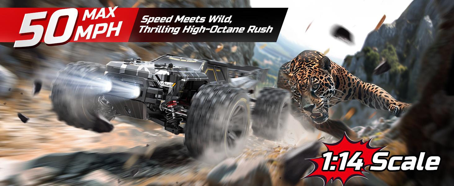 DEERC 14210 1:14 Fast Brushless RC Cars, 2 3S Lipo Batteries 4x4 Waterproof RC Truck, Max 50+ MPH,High Speed Offroad Remote Control Car, Spring Outdoorfun DEERC 14210 1:14 Fast Brushless RC Cars, 2 3S Lipo Batteries 4x4 Waterproof RC Truck, Max 50+ MPH,High Speed Offroad Remote Control Car, Spring Outdoorfun