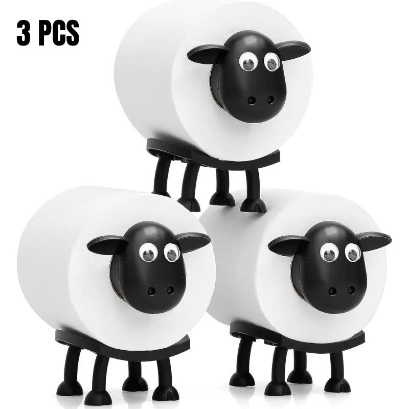 2026 Viral Funny Sheep Tissue Holder 3PCS Set – Cute 3D Printed Toilet Paper & Kitchen Roll Holder, Quirky Home Decor, Must-Have Household Essentials