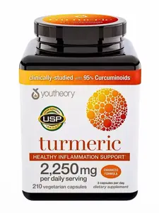 Youtheory, Turmeric 2250mg | 95% Curcuminoids (Curcumin C3 Complex) & BioPerine Black Pepper Extract