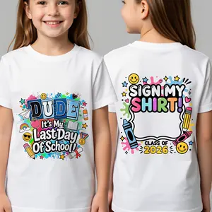 Last Day of School T-shirt Bundle 2026, Sign My T-shirt, Student Autograph Shirt, Y2K End of School Year Sublimation