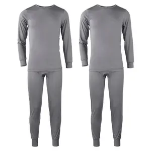 2 Pack Men's Fleece Thermal Underwear 2 Piece Set S-3XL Top & Bottom Combo Shirts and Pants Warm Lined Underwear Basic Layer Fall Winter Cold Weather