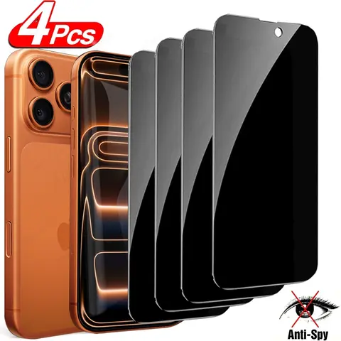 4 Counts Privacy Anti Peeping Cellphone Screen Protector for iPhone 17 Pro Max, Anti Peep Tempered Glass Screen Film for iPhone Air, High-Quality Protective Scratch-Resistant Film for iPhone 17 Protection, Smartphone Accessories