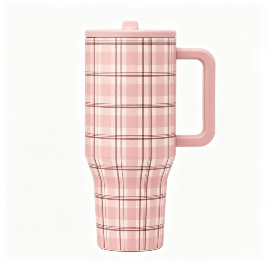 40oz Insulated Stainless Steel Flask | Portable Leak-Proof Travel Tumbler with Handle, Straw Lid, Car Cup Holder Friendly Drinkware, Flasks