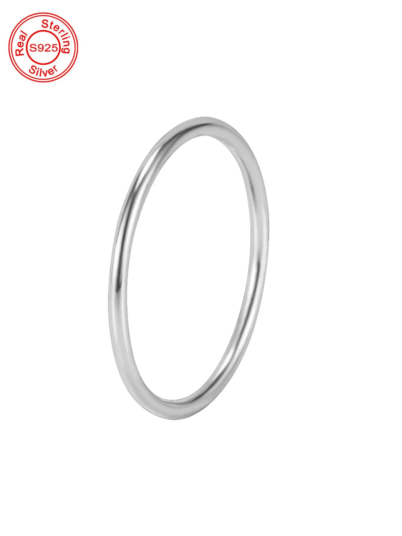 S925 Sterling Silver Simple Plain Ring, Fashion Accessories for Women & Girls, Trendy All-match & Exquisite Jewelry for Birthday Gift, Dainty Ring, Band Rings, Elegant Casual Ring, Elegant Everyday Ring