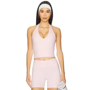 437 The Halter Tank Top in Powder Pink