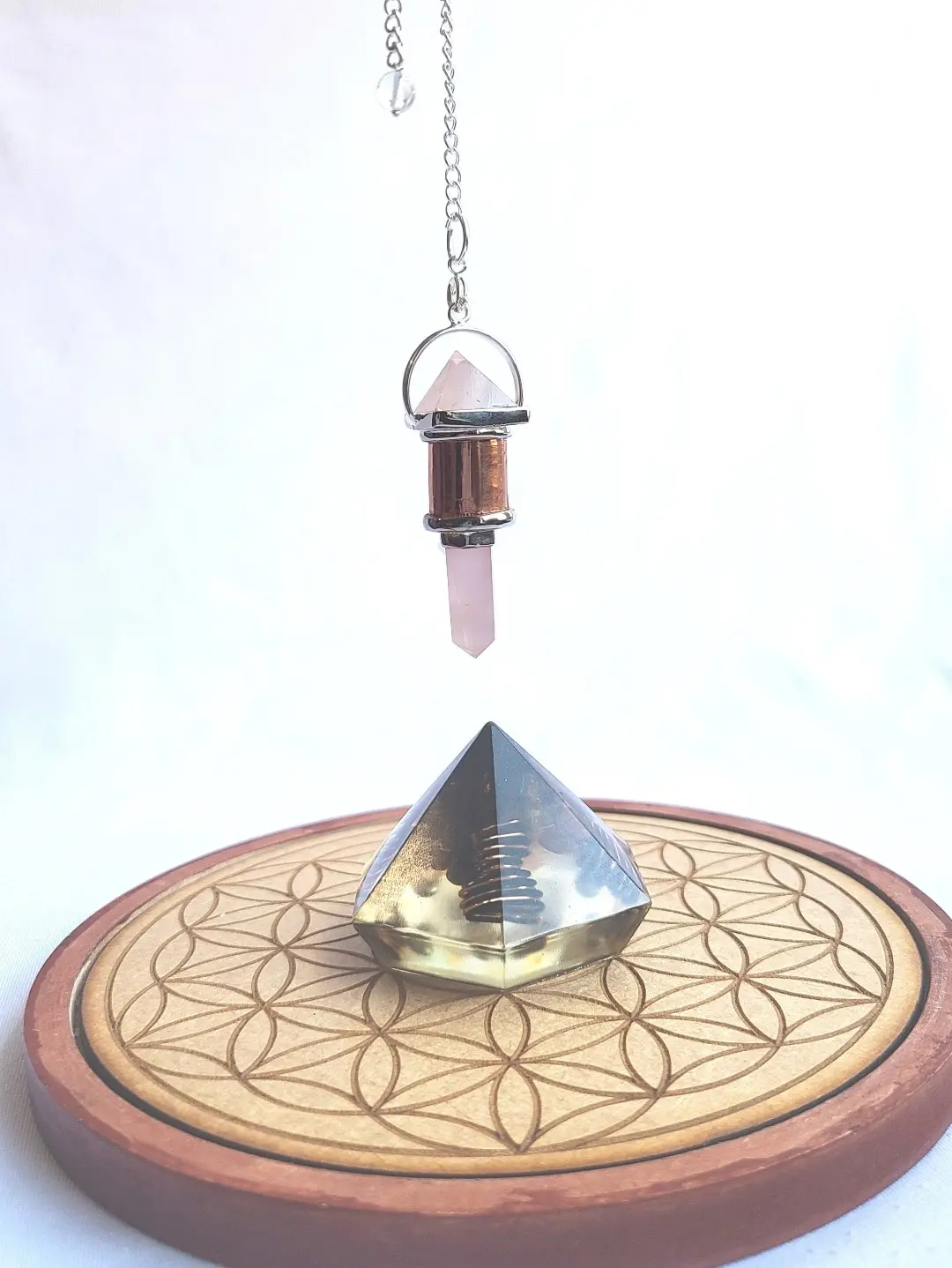 Crystal Pendulums - Rose Quartz, Amethyst, Lapis | High Quality Powerful Pendulums, Orgone Pendulums, Pyramid Pendulum with Crystal & Copper