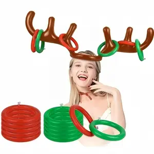 Christmas Party Game Set, Reindeer Antler Ring Toss Games for Adults, Team Building Activities & Holiday Decorations