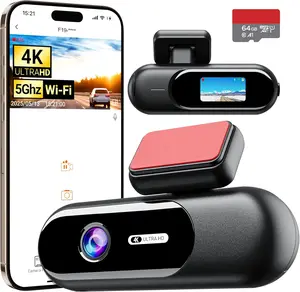 4K Dash Cam Front,Built-in 5G WiFi,64GB Card Included, Dash Camera for Cars, Mini 1.5" IPS Screen Dashcam with App Control,Super Night Vision, Loop Recording, G-Sensor, 24 Hours Parking Monitor