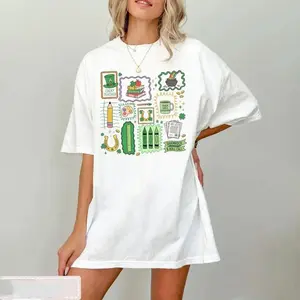 Lucky Teacher St Patrick's Day Shirt CuteClassroom Graphic Tee Shamrock Irish School Outfit Giftfor Teachers