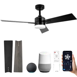 BAYSQUIRREL Smart Ceiling Fans with Lights,42" Outdoor Ceiling Fan for Patios,Low Profile Ceiling Fan with Alexa/Google/App Control Remote Home