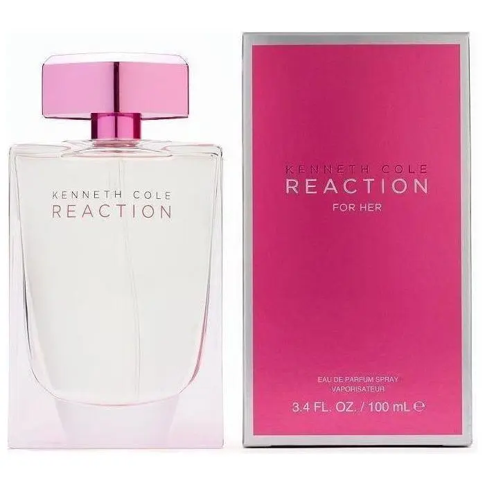 Kenneth Cole REACTION Women's Floral Musky EDP Fragrance - 3.4 fl oz New Boxed, Fruity Candy-Flavored Grapefruit Orange-Flavored Scent with Jasmine Mix Top Notes, Melon Accents, Fruity Women's Fragrance, Candy-Flavored Women's Fragrance
