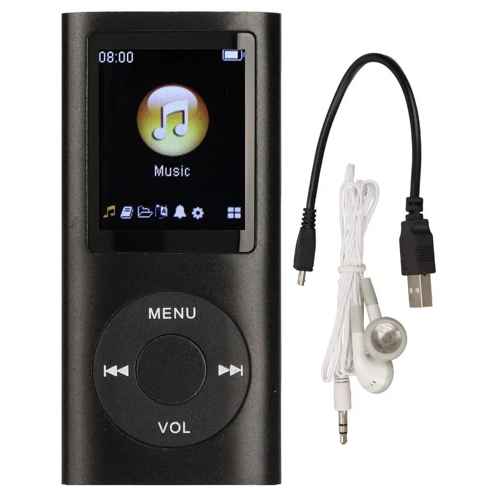 Aluminum Alloy MP3 Player with 1.8-Inch LCD Screen, Stylish Slim Design, Lossless Audio, Bluetooth Connectivity, Expandable Memory Card Slot, Headphone Compatibility, Button-Controlled Multifunctional Portable Music Player