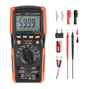 VEVOR Digital Multimeter, 6000-Count TRMS DC/AC Voltmeter Current Tester, Auto-Ranging Multimeter for Current Voltage Resistance Capacitance Temperature Diodes Continuity Low Impedance Measurment