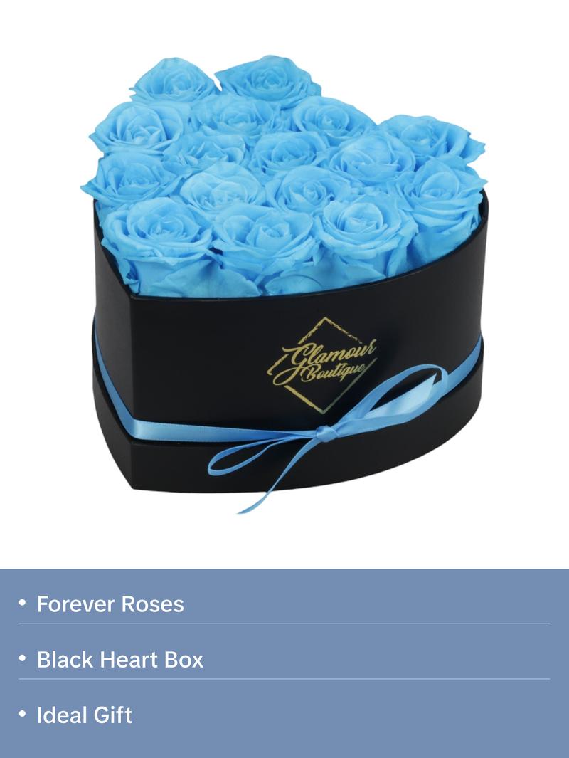 Immortal Love Black Heart | 16 Tiffany Roses Bouquet Box Immortal Love Black Heart | 16 Tiffany Roses Bouquet Box