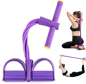6-Strand Heavy Duty Abdominal Crunch Fitness Equipment - Non-Slip Pedals, Resistance Bands, Sit-Up Assist, Home Gym Workout Gear for Core, Leg, Back, Chest Workouts (Portable, Home & Office Use)