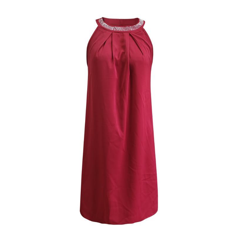 Tucked Sleeveless Dress, Casual Crew Neck Summer Solid Dress, Women's Clothing Elegant Loose Midi Flowery Backless Mini white  dress  girl