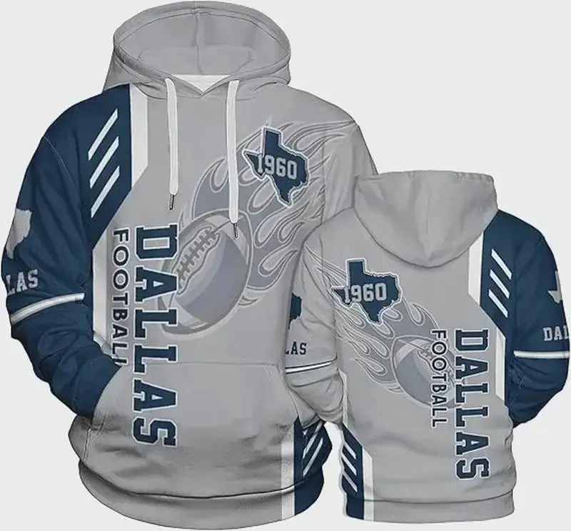 Dallass Team Football 3D Hoodie, Hoodie For Men and Women Hoodie, Trendy 3D Hoodie, Realistic Print Sweatshirt, Cool Unisex Fashion Top