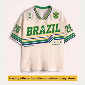 Brazil Soccer Jersey, Retro Samba Shirt, Custom Name Number Jersey, Brazilian Football Fan Gift