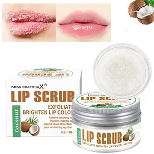 30g Coconut Flavored Lip Scrub With Sugar Granules - Effectively Removes Dead Skin Cells, Coconut Oil Formula For Long-Lasting Moisturization And Brighter, Smoother Lip Skin
