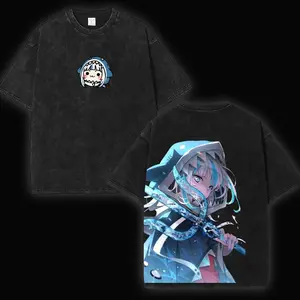 [Comics Zone] Vtuber Gawr Gura 2.0 - Hololive Retro Oversized Heavyweight Cotton Vintage Washed Tee, Vtuber Shirt For Men, Vintage Gift Shirt For Gawr Gura Fans And Lovers RMI