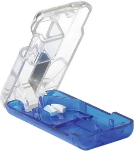 Ezy Dose Pill Cutter and Splitter with Built-In Pill Dispenser, Easy-Cut Stainless Steel Blade for Tablets, Vitamins, Medication, Portable, Travel-Size Pill Cutter for Seniors, Pets, Color May Vary EZY DOSE