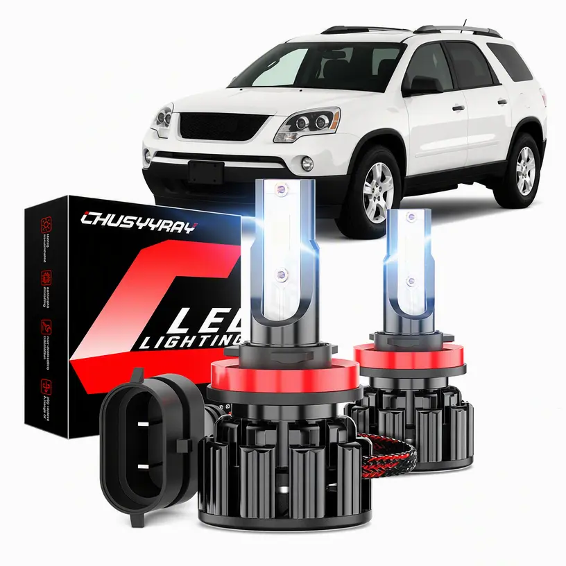 2pcs H11 LED Headlight Low Beam Bulbs - Daylight White LED DRLs Replacement Car Light for GMC Acadia 2007-2011 Combo Vehicle Accessories