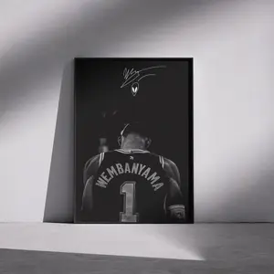 Wemby Fan Poster Wall Art Poster HD Print Unframed, Minimal Basketball, Alien Inspired Sports Decor, Black Aesthetic Bedroom Poster, Gift for Real Fans